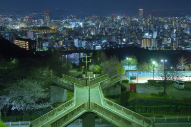 竜王公園（広島県広島市）で夜景を観賞してきました