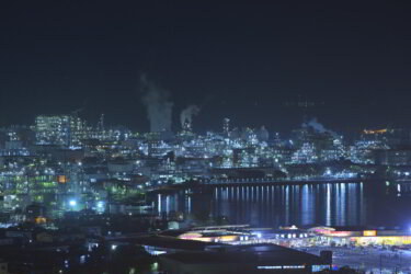 永源山公園（山口県周南市）の展望台から見る眺望と夜景